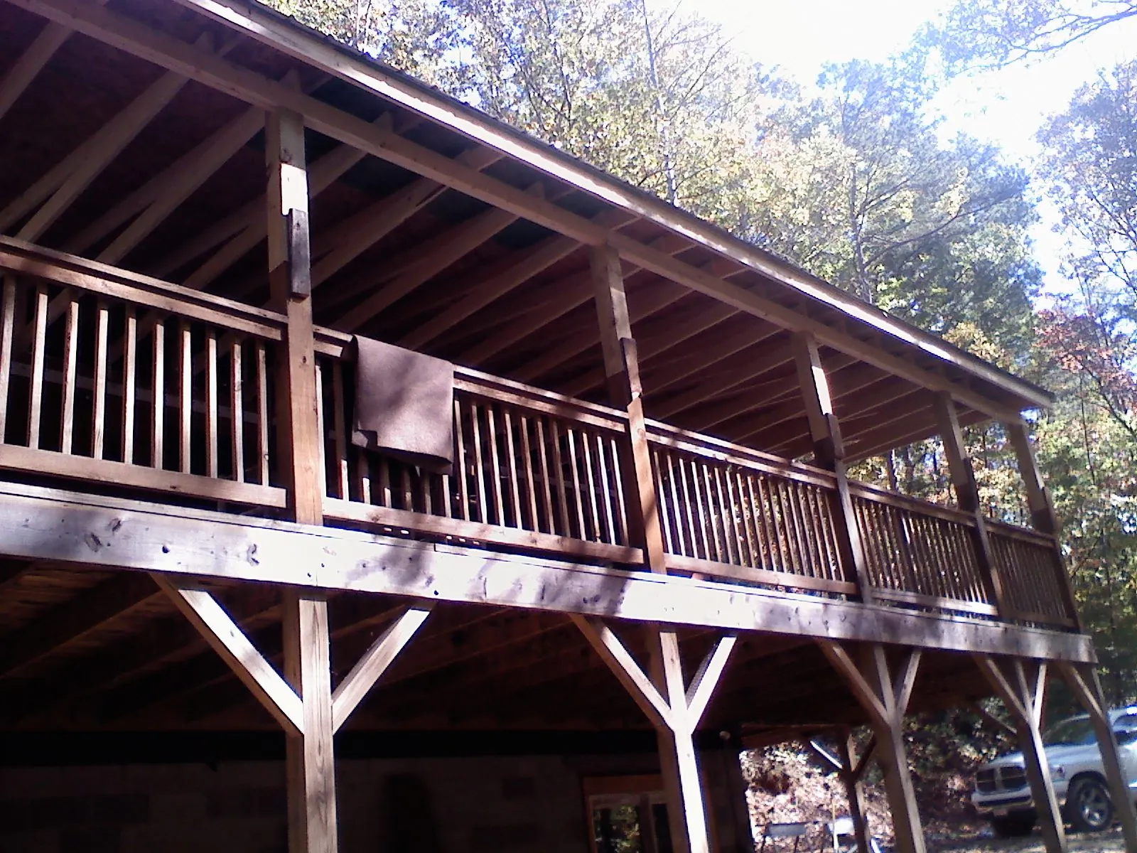 Timber framing under a new elevated porch and deck — Roof Leak Repair in Falkner by Roofing Brothers